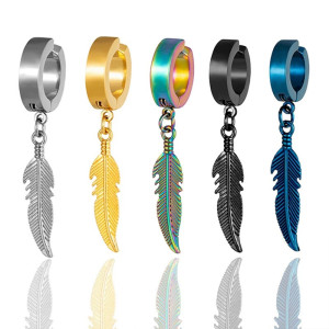 Boucles d’Oreilles Rock – Plume Sauvage - 5 couleurs au choix !