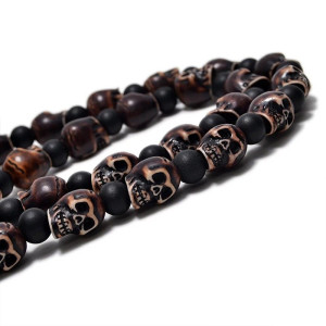 Collier Tête de Mort "Crânes Ancestraux d’Ébène" – Tribal & Mystique –