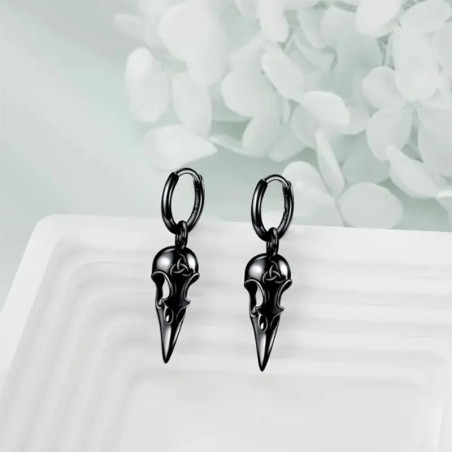 Magnifique Boucles d'Oreilles Goth Corbeau Sombre coulelur noir