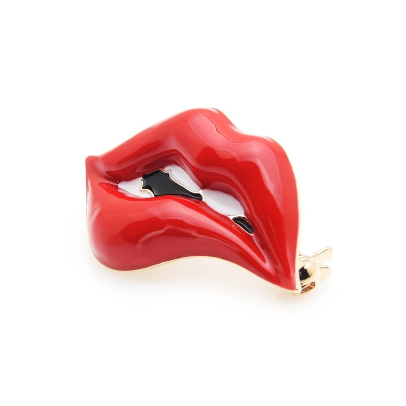 Broche Lèvres Glam Rock "Baiser Envoûtant"