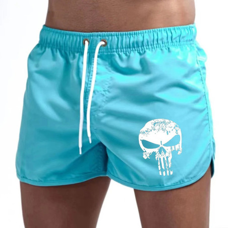 Short Tête de Mort – Punisher Sunset Couleur Bleu Ciel
