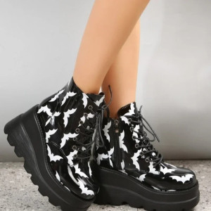 Avant Bottes Gothique Plateforme "Vampire Bats Attack"