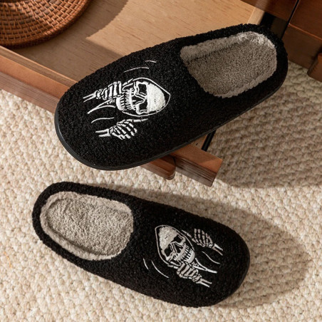 Pantoufles Tête de Mort "Faucheuse Relax"