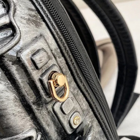 Vue côté de la Sac à Dos Alien 'XenoTech Organique' Couleur Gris