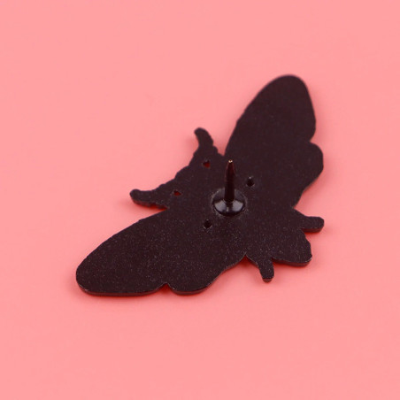 Vue Arrière Écusson Tête de Mort Papillon Poison Doré