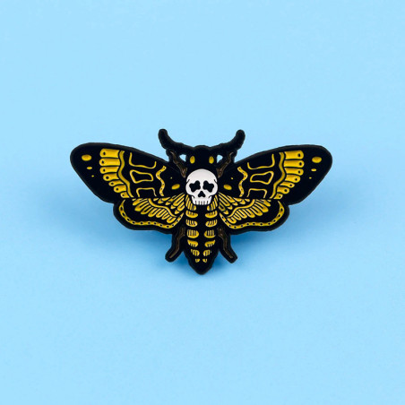 Avant Écusson Tête de Mort Papillon Poison Doré