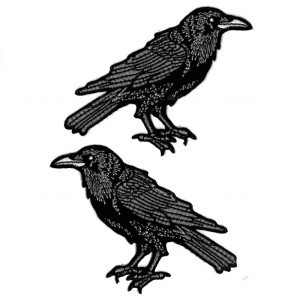 Details Écusson Corbeau Noir Messager des Ombres
