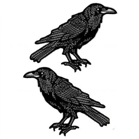 Details Écusson Corbeau Noir Messager des Ombres