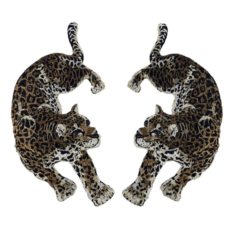 Écusson Rock Léopards Jumelés Sauvages - 25 cm x 13 cm