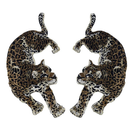 Écusson Rock Léopards Jumelés Sauvages - 25 cm x 13 cm