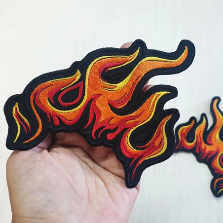 Vue détaillée Patchs brodés Flammes de Motard15 cm x 10 cm - 2 pièces !