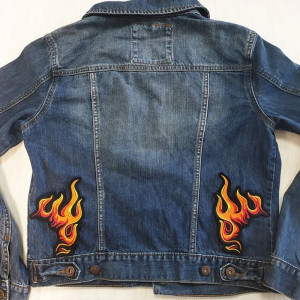 Patchs brodés Flammes de Motard15 cm x 10 cm - 2 pièces !