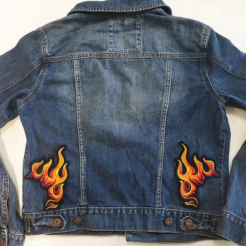 Patchs brodés Flammes de Motard15 cm x 10 cm - 2 pièces !