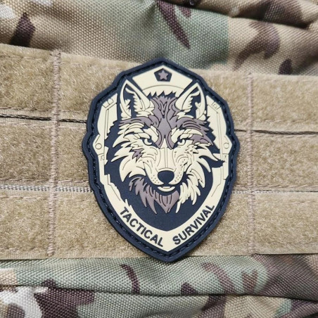 Patch PVC Tactique – "Loup Alpha Survival"