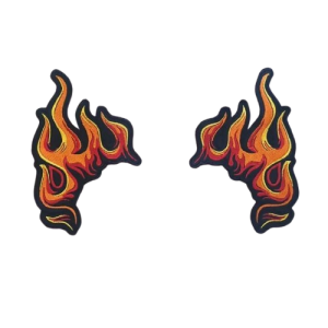 Détails Patchs brodés Flammes de Motard - 15 cm x 10 cm