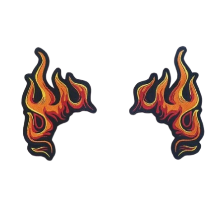 Détails Patchs brodés Flammes de Motard - 15 cm x 10 cm