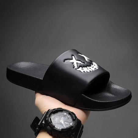 Claquettes Tête de Mort – "Smile X-Trême" Couleur noir