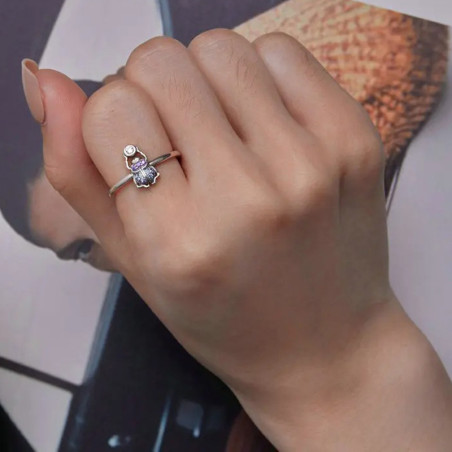 Vue Portée Bague Scarabée en Argent Sterling 925 - Ajustable !