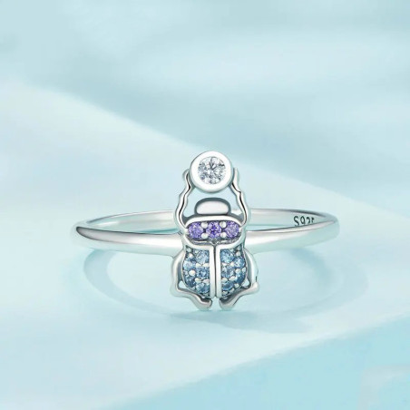 Avant Bague Scarabée en Argent Sterling 925 - Ajustable !