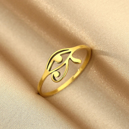 Bague Oeil d'Horus 'éclat de protection' Couleur or