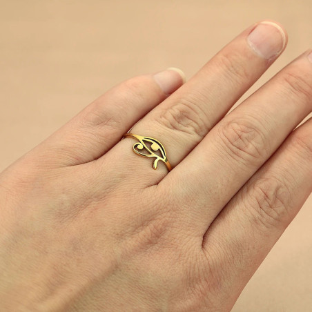 Vue Portée Bague Oeil d'Horus 'éclat de protection' Couleur