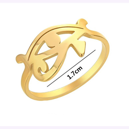 Dimensions Bague Oeil d'Horus 'Rayon Solaire' Couleur Or