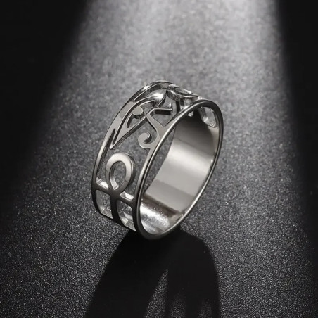 Bague Oeil d'Horus 'Protection Éternité' Couleur Argent