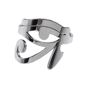 Bague Oeil d'Horus 'Cercle Mystique' Couleur Argent