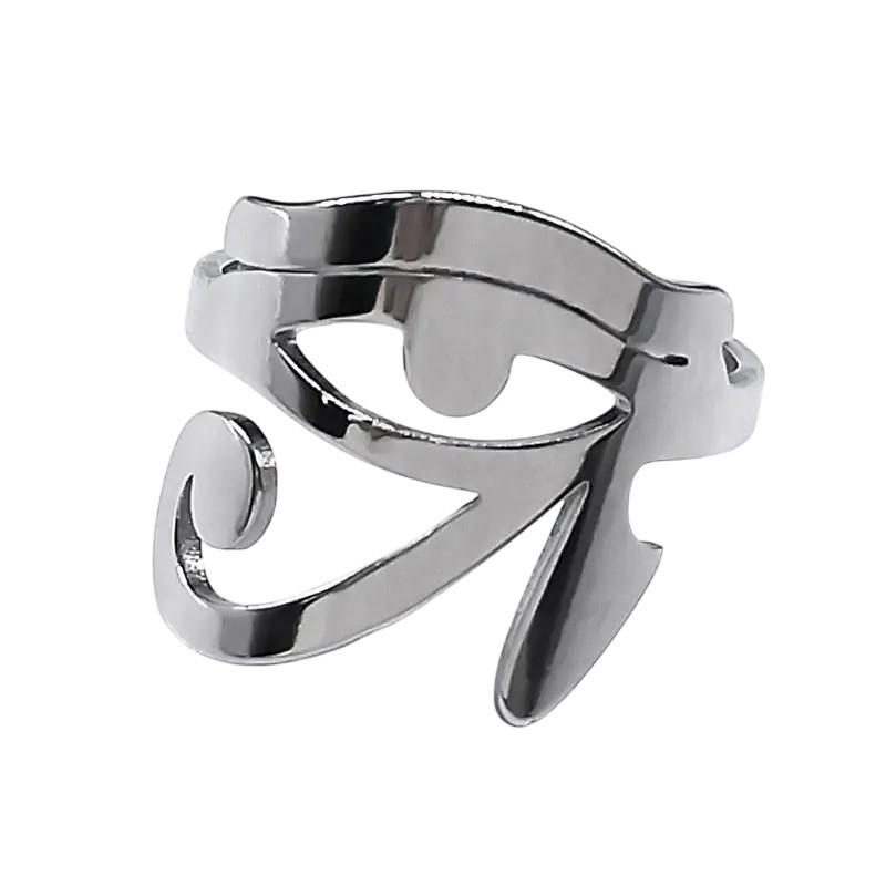 Bague Oeil d'Horus 'Cercle Mystique' Couleur Argent