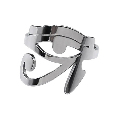 Bague Oeil d'Horus 'Cercle Mystique' Couleur Argent