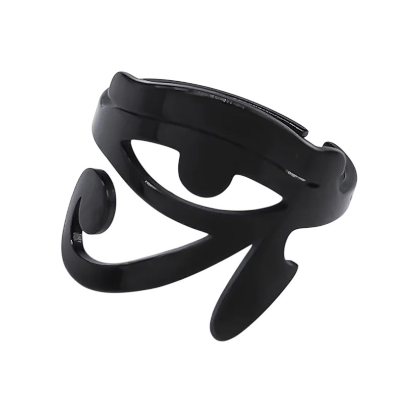 Bague Oeil d'Horus 'Cercle Mystique' Couleur Noir