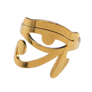 Bague Oeil d'Horus 'Cercle Mystique' Couleur Or