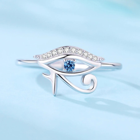 Avant Bague Oeil d'Horus 'Lueur Azure'