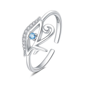 Vue générale Bague Oeil d'Horus 'Lueur Azure'