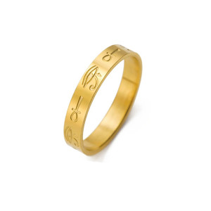 Vue générale Bague Oeil d'Horus 'Sceau d'Or' Couleur Or