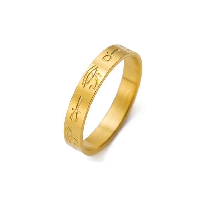 Vue générale Bague Oeil d'Horus 'Sceau d'Or' Couleur Or
