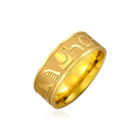 Vue générale Bague Sceaux Égyptiens 'Éternité Lumineuse' Couleur Or