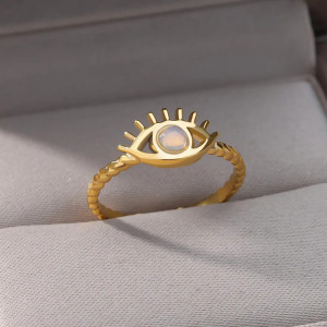 Bague Oeil d'Horus 'Obsidienne Mystique' Modele 1