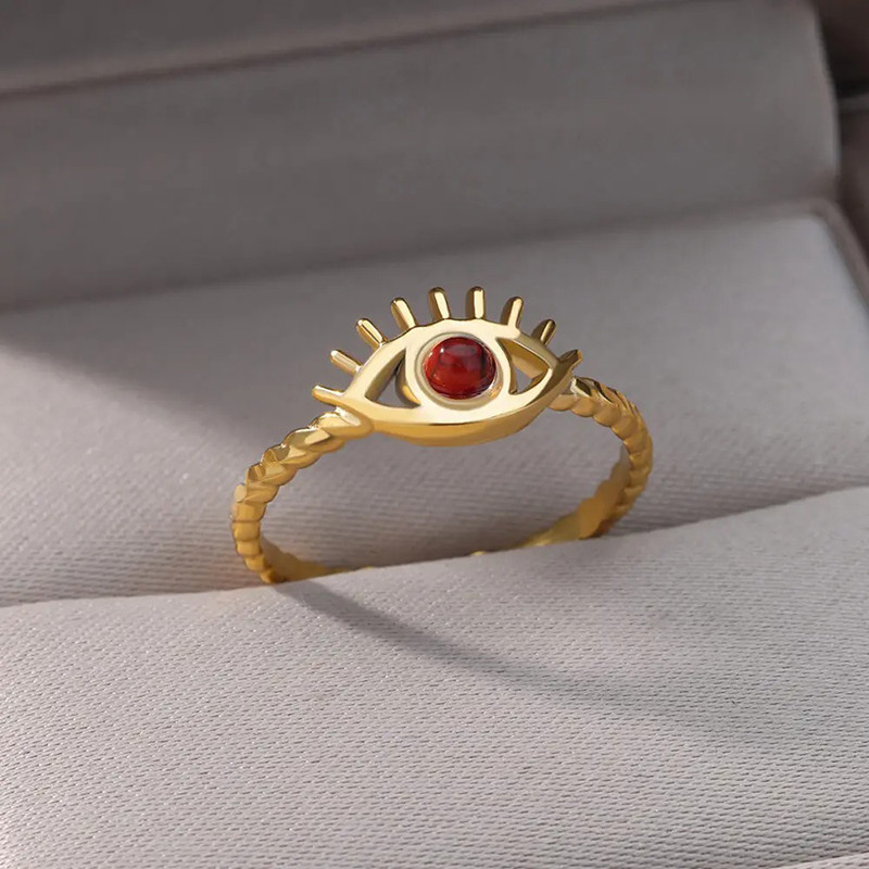Bague Oeil d'Horus 'Obsidienne Mystique' Modele 3