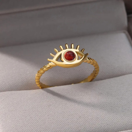 Bague Oeil d'Horus 'Obsidienne Mystique' Modele 3