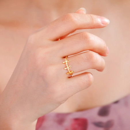 Vue portée de la Bague Oeil d'Horus 'Éclat Divin' Couleur Or