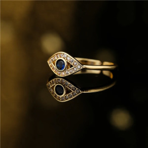 Magnifique Bague Oeil d'Horus 'Bleu Royal'