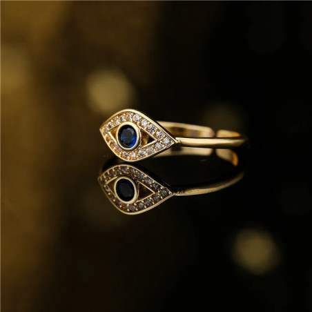Magnifique Bague Oeil d'Horus 'Bleu Royal'