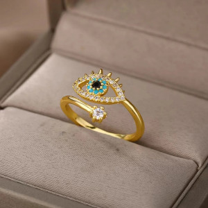 Avant Bague Oeil d'Horus 'Aura Turquoise' Modele 2