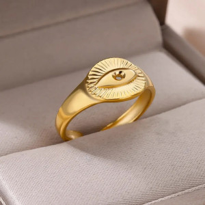 Avant Bague Oeil d'Horus 'Soleil d'Or'