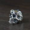 vuer face Bague crâne motard ou aviateur en Argent Sterling 925