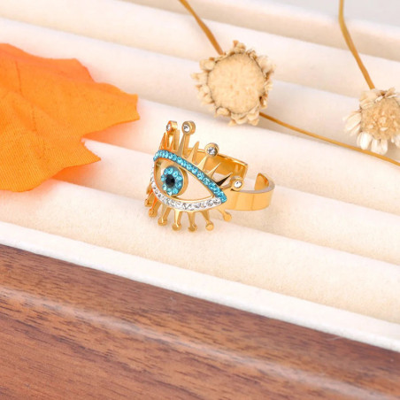 Vue de côté  Bague Oeil d'Horus 'Splendeur Royale'