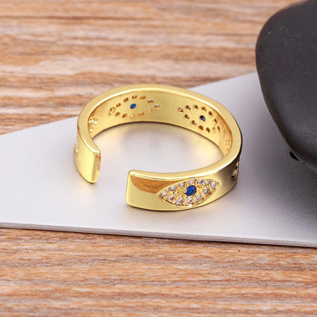 Vue Arrière Bague Horus Éclat Doré