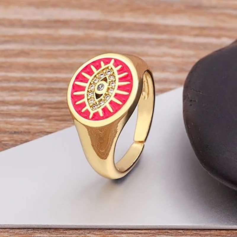 Bague Oeil d'Horus Gardienne de Ra Couleur Rouge