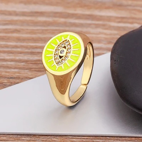 Bague Oeil d'Horus Gardienne de Ra Couleur jaune